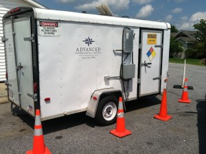 MMPE Trailer Atlantic Fluidics A-130, Seal water tank, knockout tank, XP Panel, wireless telemetry, heat exchanger, water sealed